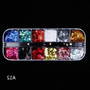 Butterfly Nail Art Sequins Holographique 3D Flocons Nail Art Décorations Stickers Couleur Mixte Laser Magic Magic Accessoires scintillants scintillants