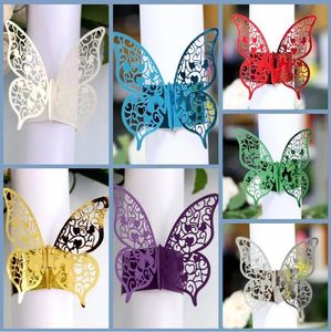 Butterfly Shings anniversaire de mariage Anniversaire de Noël pour table de Noël Decoration Decoration Anneaux de serviette Bourse Fournitures Favors Restaurant Décoration écharpe