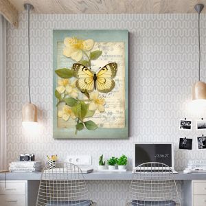 Papillon sur papier Affiche abstraite toile peinture art mural esthétique adapté à la décoration de la maison de la chambre