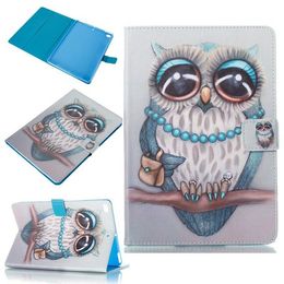 Butfly Owl Flower PU Le cuir stand portefeuille pour pour iPad Air Pro Mini 4 5 NOUVEAU 7.9 9,7 10,2 12,9 13 pouces Samsung Galaxy Tab