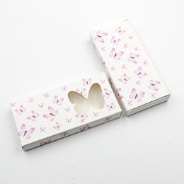 Butterfly Paper Wimper Packaging Box Washes Boxes Marble Geschikt voor 10 mm- 25mm 3D Mink Eyelashes Lege Vierkante Case Gratis DHL