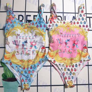 Vlinderpatroon Bikini Zomer Dames Eendelig Badpak Vintage Dames Zwemkleding Twee Kleuren
