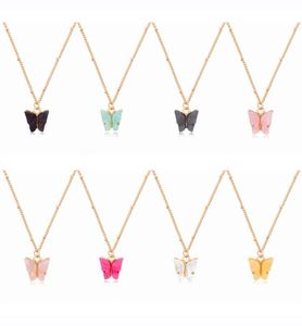Vlinder hanger ketting voor vrouwen meisjes acryl met Goldplated Jewelry1901833