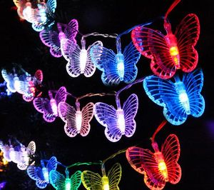 Vlinder plastic 3m 20 led string licht batterij uitgevoerd outdoor waterdichte tuin decoratieve kerst fairy verlichting