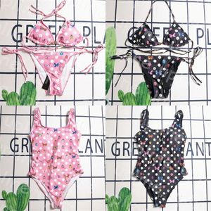 Badmode met vlinderprint Modeontwerper Sexy Pad BH Bikini's Mode Dot bedrukt zwempak uit één stuk Strandkleding