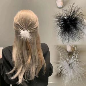 Vlindervorm Veer Haarklauw Clips Pluche Haai Clips Vrouwen Paardenstaart Haarspelden Mode Metaal Dagelijks Feest Haaraccessoires