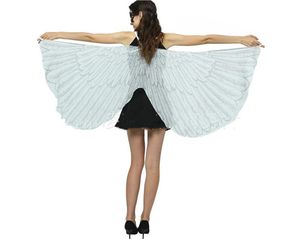 Vlindervleugels wrapen vrouwen premium vlindersjaals sprookjes dames cape nimf pixie kostuum accessoire wit
