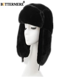 Buttermere bont bommenwerper hoed voor vrouwen Russische ushanka zwarte trapper hoed vrouwelijke warme winter skioren gorros mujer invierno8009039