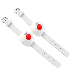 Bouton 2pcs Bouton de panique RF 433MHz Bouton d'urgence du bracelet SOS pour l'alarme âgée Regarder les personnes âgées GSM Système d'alarme de sécurité à domicile