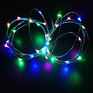 Cadena de luces LED de hadas con batería de botón, árbol de Navidad interior para exteriores, decoración de pared de habitación para fiesta de boda, decoración del hogar
