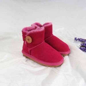 Bouton chaussures pour enfants bottes de neige pour enfants coton automne hiver chaussures pour garçons et filles hiver bottes antidérapantes chaudes G1210