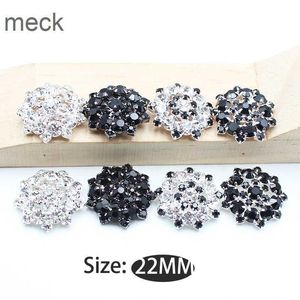 Knop haarclips Barrettes 10 stks/lot 22 mm zilver metalen knoppen diamante strass knop diy voor bruiloftdecoratio naaimleding knoppen