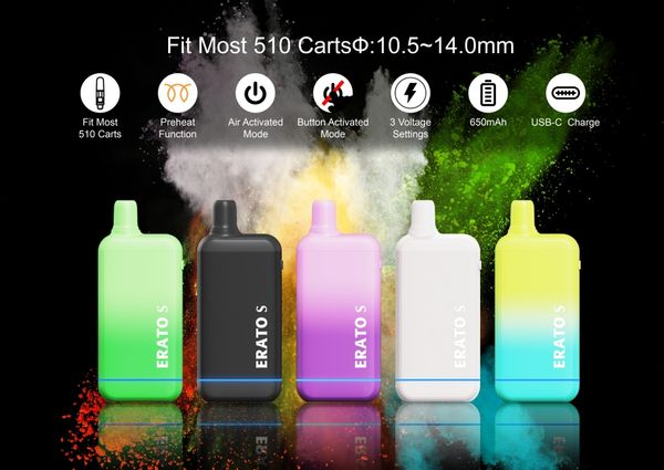 Bouton préchauffer 510 cartouche de fil batterie type C chargeur Vape Pod Kits