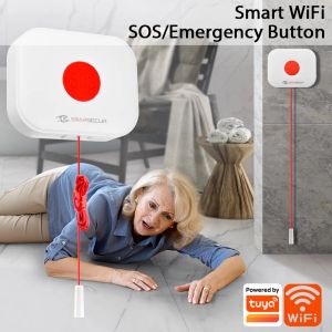 Button Tuya Smart Life applante étanche WiFi Wi-Wiless SOS Bouton d'urgence Alarme Home Fallow Alarm Capteur 2,4g Bouton de panique