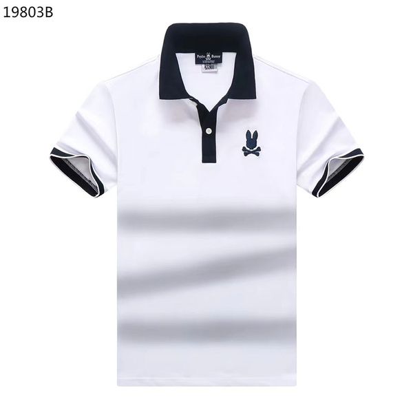 Butt Up Shirt Men Designers Mens Polos Hemd Psychological Bunny Camisa de Alta Calidad de Conejo Tshirt Skull Rabbit Polo Polo Coll Col à manches courtes