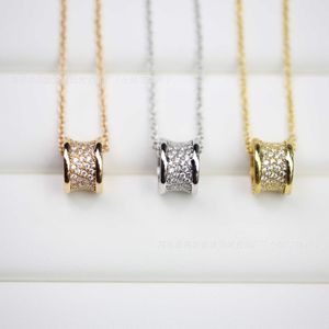 BUU ketting klassiek charmsontwerp volledige diamant voor vrouwen met 18k rose goudring hanger met originele ketting lfs6