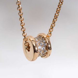 BUU ketting klassiek charmontwerp kleine ketting dames 18k rosé goud volle diamant hanger kraagketen highd met originele ketting JE97
