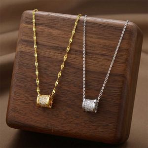 BUU ketting prachtige en compacte ketting dames kleine luxe diamant ingelegde hanger met originele ketting 6dcd