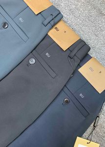 BUUU Diseñador de lujo Pantalones de vestir para hombres Pantalones de negocios Tejido doble compuesto Pantalones casuales Marca de moda leggings de color sólido Negro gris Ropa al por mayor