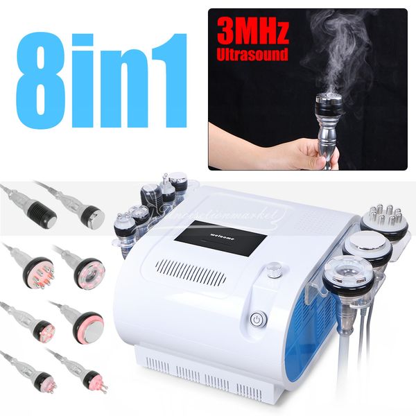 Achetez-en 1 pour obtenir 8 fonctions ! Machine amincissante à Cavitation multipolaire sous vide RF 3Mhz, 40K, Bio microcourant, marteau chaud et froid