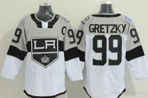 Koop Factory Outlet Heren Los Angeles Kings 99 Wayne Gretzky Zwart Paars Wit Geel 100% Gestikt Goedkope Beste Kwaliteit Ijshockey Jersey