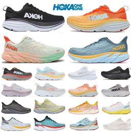 Hoka Casual schoenen kopen Heren Dames Hokas Bondi 8 Cliftons Sports Trainers Triple White Cyclamen Sweet Lilac On Cloud Runners Sneakers
