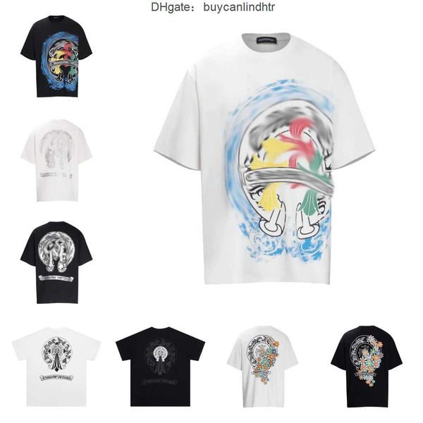 Comprar camisetas para hombre Camiseta de moda de lujo en venta Ch Brand Chromes Tees Diseñador Mujer Sánscrito Pareja Camiseta Sudadera Herradura Flor Corazón QZY1