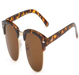 Acheter des hommes Lunettes de soleil Half-Frame Brand Design Vintage Club Mirror UV400 Drive Eyewear Gafas OCULOS DE SOL Master Sun Glasses 3362751