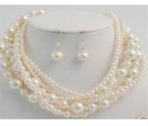 Acheter des bijoux perlé fines naturallonger 100quot 4to 10 mm mer sud parfait collier perlé blanc rond oreille4593682
