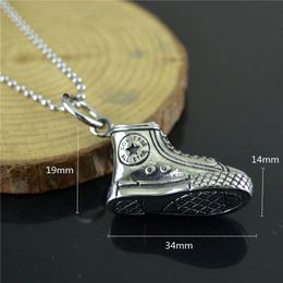 Buyee trendy mannen retro creatieve bord schoenen titanium stalen hanger ketting voor man mode rock punk sieraden