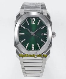BVF 41mm 102704 Japon Miyota 9015 Automatic Mechanical Mens Watch 102485 Green Dial 316L Sapphire Steel et bracelet octo 1021730098