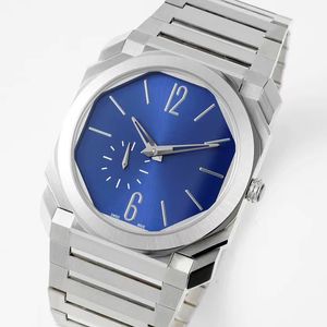 BVF fábrica reloj de alta calidad 316 caja de acero fino cristal de zafiro espejo de cristal esfera azul perla superior movimiento mecánico personalizado 40 MM