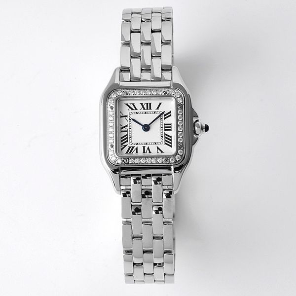 BVF – montre de haute qualité, cadran argenté avec diamant, boîtier en acier fin 316, bracelet en verre saphir, miroir, mouvement à quartz suisse, 22MM