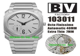 BVF topkwaliteit horloges 40 mm THK 7mm 103011 Octo Finissimo Extra dunne BVL138 Automatische MEN039S Bekijk grijze wijzerplaat roestvrij staal 6476193