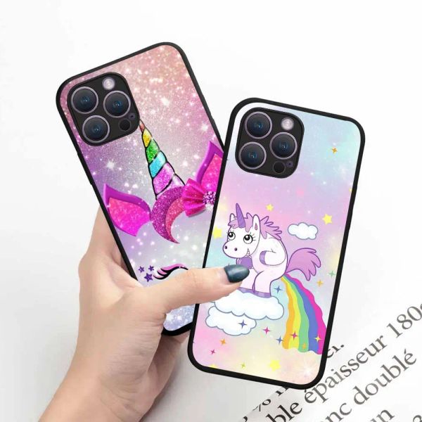 BW-47 Rose Unicorn Rainbow Soft Silicone Case pour Huawei Mate 20 P20 P30 P40 Nova 2 2i 3 3i 4E 5T 7 SE LITE PRO