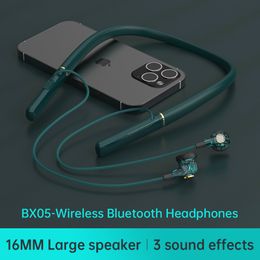 BX-05 Écouteurs sans fil Bluetooth Tour de cou avec microphone IPX5 Casque de basse anti-transpiration pour Gym Sports Running Musique par kimistore2
