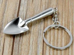 Gratis verzending door DHL Fashion Novy Mini Shovel Sleutelhanger Metal Spade Sleutelhanger Ringen voor Promotie