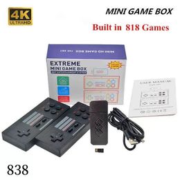 Por envío de mar 4K Video de video inalámbrico Juego portátil Joystick HDTV 818 RETRO Classic Games Consols Kids Gift 838dd