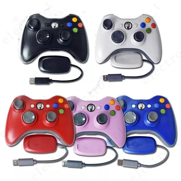 Por envío marino para Microsoft Xbox 360 2.4G Controlador de juego inalámbrico Gamepad Joystick Golden Joystick Controlador de doble choque Xbox360 con caja minorista