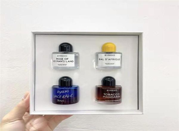 ensemble de parfum 10ml * 4pcs kit Rose de no man's land space rage Bal D'afrique Tabac mandarine EDP Spray Coffret cadeau unisexe rapide ship4444174