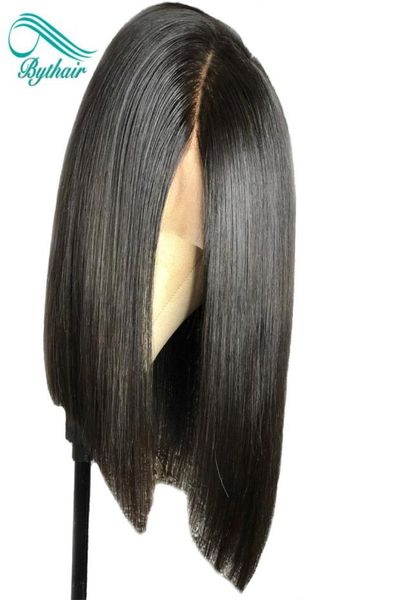 BYTHAIR 360 LACE WIG BOB BOB Pré-cueillette Hirline 360 ​​Wig Brésilien Human Hair 150% densité nouée blanchie avec des cheveux pour bébé9487196