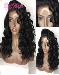 Bythair Pas Cher Cheveux Naturels Pleine Perruque de Lacet Brésilien Indien Deep Curl Remy Vierge Cheveux Humains Avant de Lacet Perruques pour Femmes Noires6237362