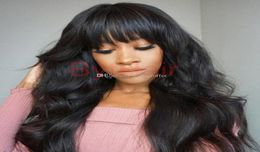 Bytai Lace Front Human Hair Bob Wigs Virgin Hair Peruaanse volledige kanten pruik met babyharen Glueless Full Lace Human Pruiken met Bangs3003796