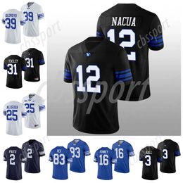 BYU Cougars College Football Jersey XII Jaren Hall Zach Wilson Christopher Brooks Keanu Hill Steve Young Bywater Epps Nacua Tooley Nelson Roberts Katoa Davis Henry