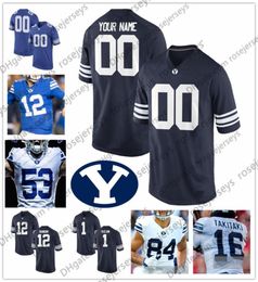 BYU Cougars Football 5 Dayan Ghanwoloku 33 Emmanuel Esukpa 82 Dax Milne 16 Baylor Romney 13 Micah Simon Azul marino Royal White Jer9171631