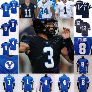 BYU Cougars voetbalshirt NCAA College Jaren Hall Zach Wilson Christopher Brooks Keanu Hill Steve Young Bywater Epps Nacua Tooley Nelson Roberts Katoa Davis