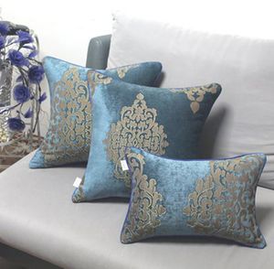 BZ189 Luxe blauw elegante European Chenille Jacquard Cushion Cover Covercase Sofa /autokussen /kussen Home Textiles Supplies