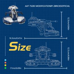 BZB MOC 75283 AAT Tank Building Block Set Space Wars Asalto de asalto Blindado Ladrillos Creative Reunido Juguete Regalo de cumpleaños