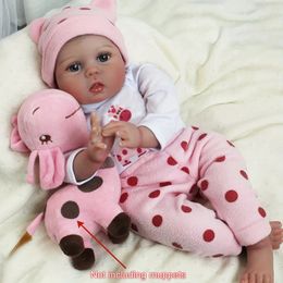 Bzdoll 22 pulgadas Silicona suave Reborn Baby Doll Alive 55 cm Nacida Princesa Nitdler Bebe Lindo Play House Toy Girl Birthday Gift 240409