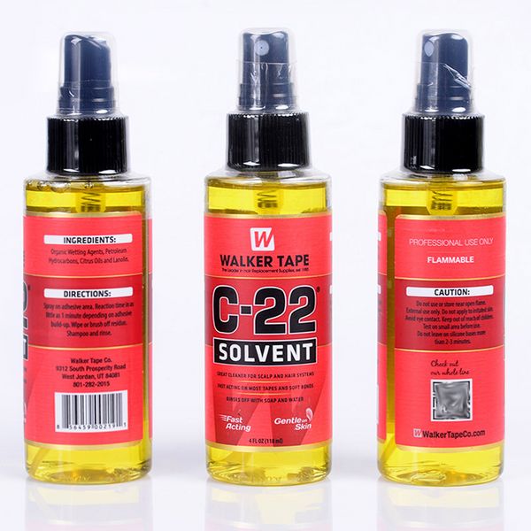 Removedor adhesivo de cinta solvente para el cabello C-22, removedor de pegamento para peluca de acción real para extensión de cabello de tupé Frontal de encaje, cinta para caminar Katelon